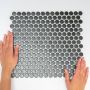 The Mosaic Factory London mozaïektegel 31.5x29.4cm wand en vloertegel Rond Porselein Black Mat LOP2017 - Thumbnail 1