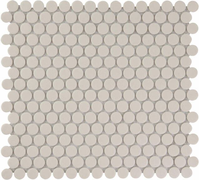 The Mosaic Factory London mozaïektegel 31.5x29.4cm wand en vloertegel Rond Porselein White Mat LOP2010