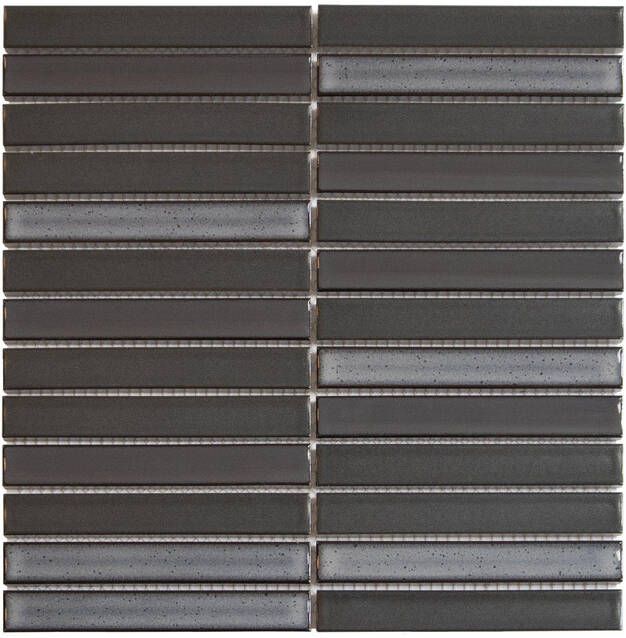 The Mosaic Factory Sevilla mozaïektegel 29.6x29.9cm wandtegel Rechthoek Porselein Carbon Shades of Gray mat glans SEF-OH-MIX-1