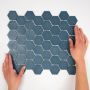 The Mosaic Factory Valencia mozaïektegel 27.6x32.9cm wand en vloertegel Zeshoek Hexagon Gerecycled glas Blue Mat VAL65M - Thumbnail 1
