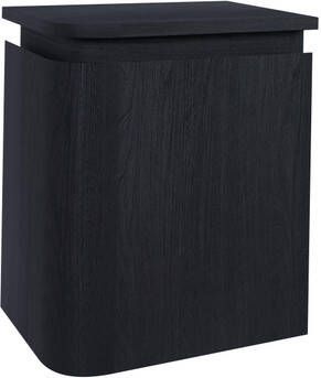 Thebalux Epoch Toiletmeubel 36x35x41cm ronding links hoek rechts 1 deur topblad zonder kraangat Chocolate 9TT35136C