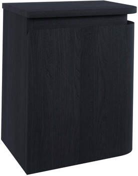 Thebalux Epoch Toiletmeubel 36x35x41cm ronding rechts hoek links 1 deur topblad zonder kraangat Chocolate 9TT35137C