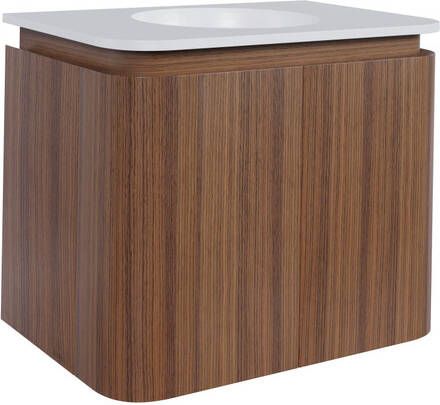 Thebalux Epoch Toiletmeubel 51x35x41cm ronde hoeken 2 deuren Corian wastafel zonder kraangat Roquebrun 9TT50132R