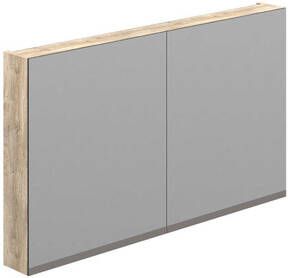 Thebalux spiegelkast model D met zeefdrukrand onderzijde 120x70 2x deur 2x legplank schakelaar stopcontact inclusief indirecte LED onderzijde exclusief opbouwlamp 5TY120035SQ