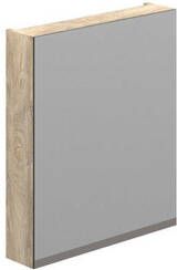 Thebalux spiegelkast model D met zeefdrukrand onderzijde 60x70 rechts draaiend 1x deur 2x legplank schakelaar stopcontact inclusief indirecte LED onderzijde exclusief opbouwlamp 5TY60034SQ