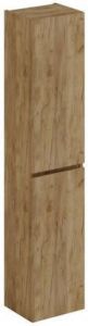 Thebalux Type badkamerkast 35x165X29cm houten greeplijst linksdraaiend 2 deuren met softclose MDF spaanderplaat brandy 7TY35027BY