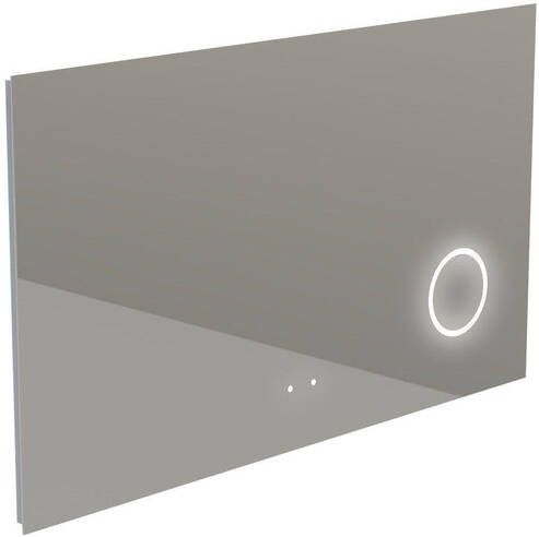 Thebalux Type H spiegel 120x70cm Rechthoek met verlichting en spiegelverwarming incl vergrotende spiegel led aluminium 4SP120019