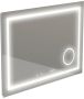 Thebalux Type I spiegel 100x75cm Rechthoek met verlichting bluetooth en spiegelverwarming incl vergrotende spiegel led aluminium 4SP100020 - Thumbnail 1