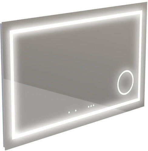 Thebalux Type I spiegel 120x75cm Rechthoek met verlichting bluetooth en spiegelverwarming incl vergrotende spiegel led aluminium 4SP120020
