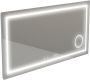 Thebalux Type I spiegel 140x75cm Rechthoek met verlichting bluetooth en spiegelverwarming incl vergrotende spiegel led bluetooth aluminium 4SP140020 - Thumbnail 1