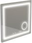 Thebalux Type I spiegel 80x75cm Rechthoek met verlichting bluetooth en spiegelverwarming incl vergrotende spiegel led aluminium 4SP80020 - Thumbnail 1