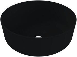 Thebalux Type Sienna waskom 36x36x13cm rond keramiek zwart mat 3OP36051KMZ