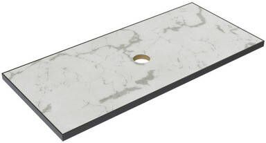 Thebalux Type wastafelblad 100x46cm frame mat zwart Keramiek Marble Carrara 2TY100076M