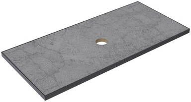 Thebalux Type wastafelblad 100x46cm frame mat zwart Keramiek Petra Grey 2TY100076P
