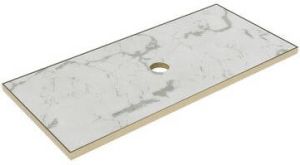 Thebalux Type wastafelblad 100x46cm frame messing Keramiek Marble Carrara 2TY100078M