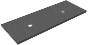 Thebalux Type wastafelblad 120x46cm frame mat zwart Keramiek Dark Grey 2TY120077D
