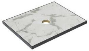 Thebalux Type wastafelblad 60x46cm frame mat zwart Keramiek Marble Carrara 2TY60076M