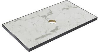Thebalux Type wastafelblad 80x46cm frame mat zwart Keramiek Marble Carrara 2TY80076M