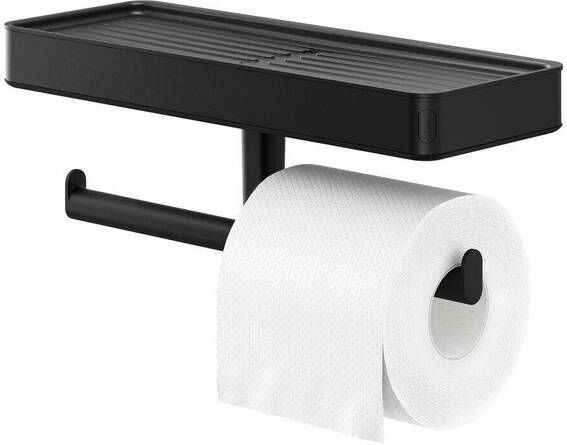 Tiger Carv Toiletrolhouder met planchet Zwart 800240