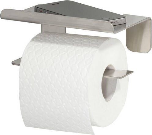 Tiger Colar Toiletrolhouder zonder klep met planchet zelfklevend geborsteld RVS 1314230946