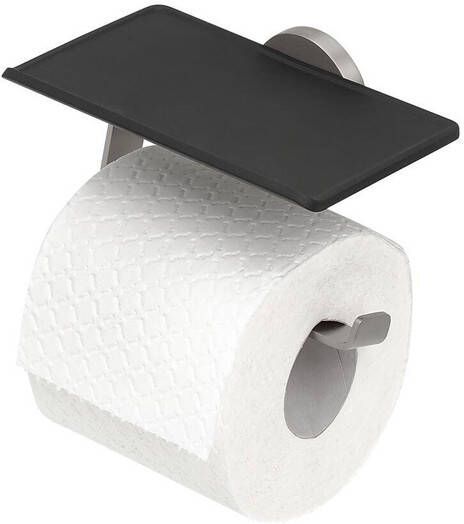 Tiger Noon Toiletrolhouder zonder klep met planchet geborsteld RVS 4008911321111