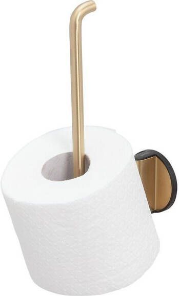 Tiger Tune Reserverolhouder 2 rollen wandmodel zelfklevend geborsteld messing zwart 1325435646