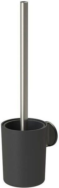 Tiger Tune Toiletborstel met houder RVS geborsteld Zwart 9.6x38.2x12.1cm 1327330946 - Foto 1