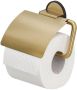 Tiger Tune Toiletrolhouder met klep zelfklevend geborsteld messing zwart 1326635646 - Thumbnail 2