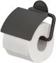 Tiger Tune toiletrolhouder met klep 12 3 x 15 x 3 cm geborsteld zwart metaal zwart - Thumbnail 2