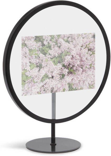 Umbra Infinity fotolijst 22x27x10cm staand voor foto&apos;s 10x15cm rond Iron zwart 1012271-040