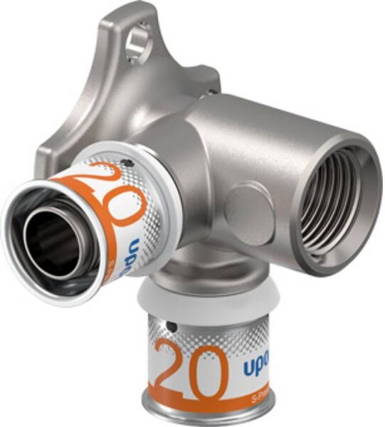 Uponor GmbH (Nathan) Uponor S-Press Plus Aqua pers dubbele muurplaat 90° 20x1 2"bix20mm