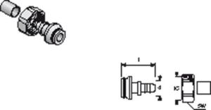 UPONOR Vario fitting recht 3 delig hoek 0 aansluiting 1 9.9mm knelring aansluiting 2 9.9mm euroconus