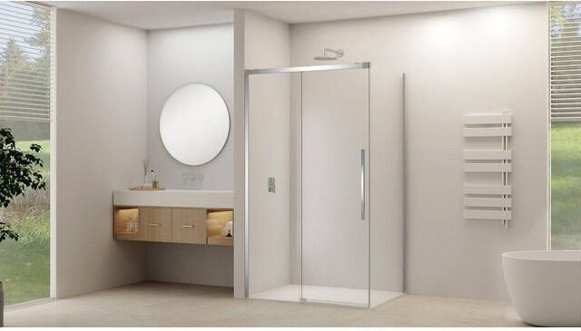 Van Rijn Products Schuifdeur voor hoekcabine incl. soft-close helder glas incl. glasbehandeling (1165-1215) x 2000 Chroom beslag ST09350120HECH