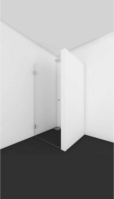 Van Rijn Products ST01 Nisdeur 80x200cm helder Clearglas dikte 8mm RVS ST0110080RVS