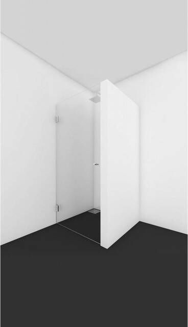 Van Rijn Products ST01 Nisdeur 90x200cm helder Clearglas dikte 8mm zwart ST0110090ZW