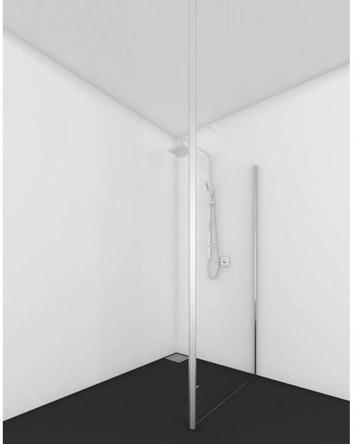 Van Rijn Products ST01 Vaste wand 66x200cm helder clearglas dikte 8mm U-profiel RVS ST0160INL