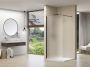 Van Rijn Products ST01 Vaste wand 8 mm gesatineerd glas 88x200cm met muurprofiel en stabilisatiestang zwart ST01ZW90PRGS - Thumbnail 2
