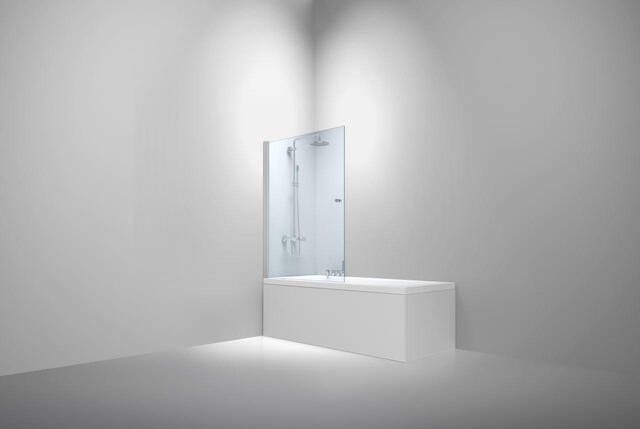 Van Rijn badwand 150 cm x 80 cm 6 mm helder glas incl. glasbehandeling chromen profiel