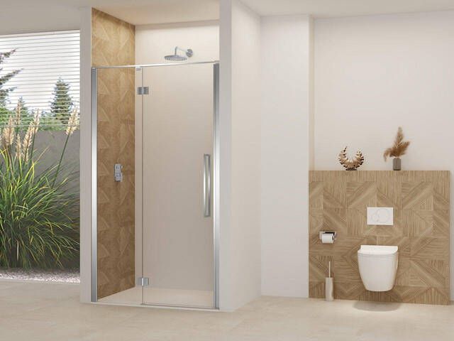Van Rijn Products ST07 Deur vast deel 118x200cm helder glas stabilisatiestang Chroom ST07300120HECH