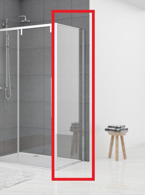 Van Rijn Products ST06 Vaste Wand 70x200cm Helder glas dikte 8mm tbv hoekcabine muurprofiel Chroom ST0635070W