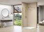 Van Rijn Products Vaste wand 590-610 mm breed 8mm helder glas incl. messing muurprofiel 2000 mm hoog ST01M60M - Thumbnail 2