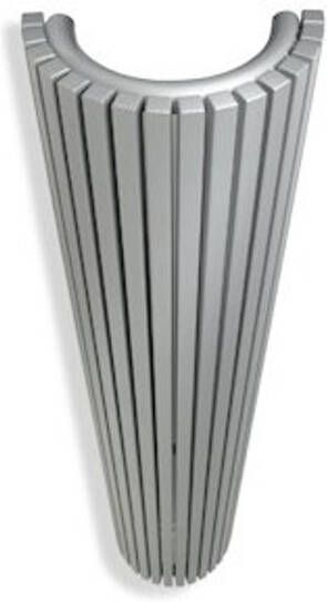Vasco Carre Halfrond CR O designradiator halfrond verticaal 350x2000mm 1676W aluminium grijs (M302) 111400350200000180302-0000