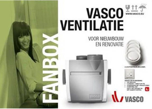 Vasco Ventilation mechanische afzuiging Fanbox C400 basic RF LE 400m3 h 200Pa 11VE00036