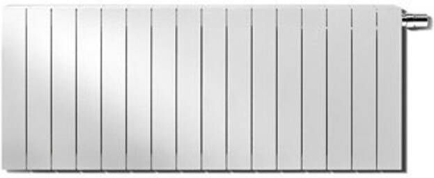 Vasco Zaros H100 designradiator aluminium horizontaal 500x1125mm 1418W aansluiting 2367 wit structuur 112451125050023670600-0000