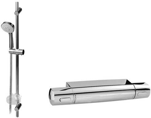 Venlo Nimbus New renovatieset: douchekraan thermostatisch met glijstangset chroom A5538AA