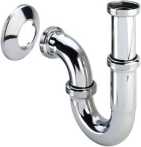 Viega buissifon 5611.23 messing chroom 1.1 4" x 32mm wast fontein