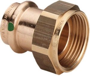 VIEGA Profipress 2 delige rechte koppeling 22mm x 3 4" brons(pers x binnendraad )