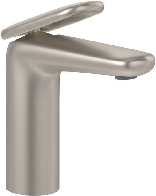 Villeroy & Boch Antao Eengreeps wastafelkraan met Push-Open afvoergarnituur Matt Brushed Nickel (RVS) TVW11100300064