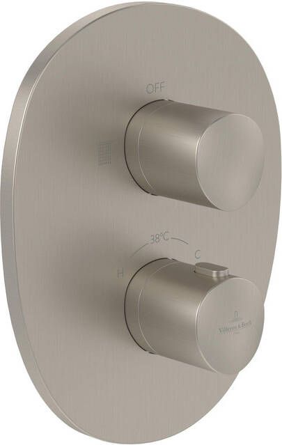 Villeroy & Boch Antao Inbouwthermostaat met stopkraan Matt Brushed Nickel (RVS) TVS11100100064