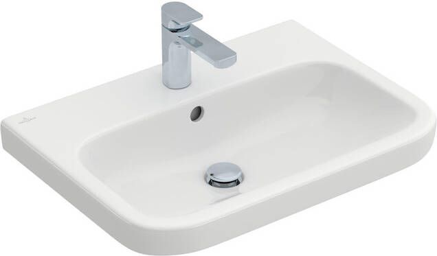 Villeroy & Boch Architectura wastafel 65x47cm 1 kraangat met overloop onderkant geslepen ceramic+ wit 4188KGR1